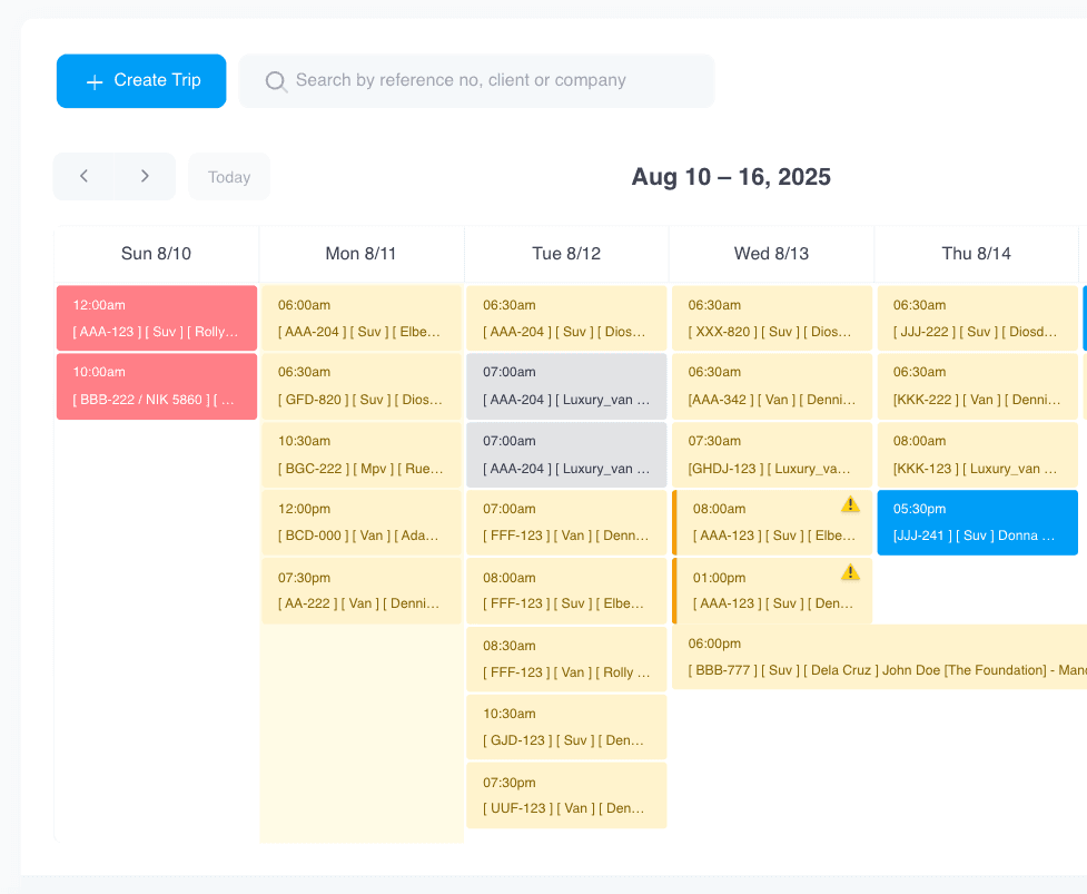 Kvanz calendar view